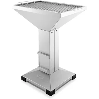 T4 Plattenfuß Edelstahl Holzkohlegrill Grau - Grau