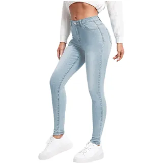 Generisch Damen Jeggings Stretch - Slim Fit Skinny Jeans mit Hoher Taille Lässige Stylische Denim Hose für Frauen Female Bequem & Dehnbar Pant Bleistiftjean
