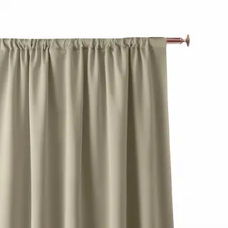 ROOM99 Vorhang mit Kräuselband Aura 140 x 250 cm Breite x Höhe Verdunkelung Schiebegardinen Deko Modern Curtain Gardine Wohnzimmer Schlafzimmer Beige, 1 Stück