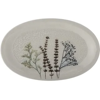 Bloomingville Bea Tablett aus Steinzeug in der Farbe Natur, Maße: 28,5cm x 18cm x 2cm, 82055059