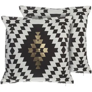 Beliani Dekokissen Coleus 40 x 40 cm Schwarz