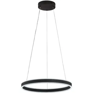 Fischer & Honsel Pendelleuchte, Sirko | sandschwarz | D: 50 cm | H: 160 cm | Höheneinstellbar | mit Fernbedienung stufenlos dimmbar | Farbtemperatureinstellung stufenlos | 61047 | EEG: F