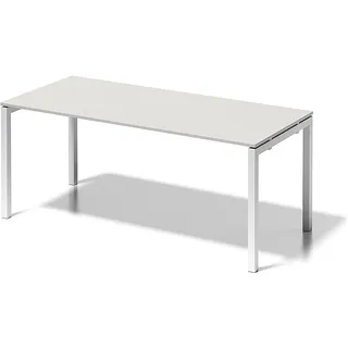 BISLEY Cito Schreibtisch, 740 mm höhenfixes U-Gestell, Metall, Gw396 Dekor Grauweiß, Gestell Verkehrsweiß, 80 x 180 x 85 cm