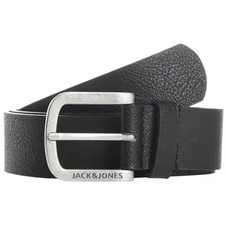 JACK & JONES Herrengürtel Polyurethan schwarz/silber 80