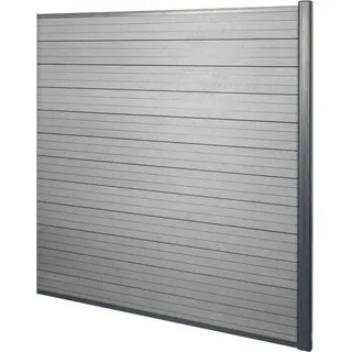 MCW WPC-Sichtschutz Savoie Windschutz Zaun Alu Premium - 2er Set 3,75m Grau