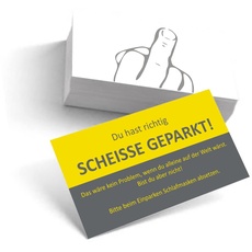 EppoBrand 30x Scheisse Geparkt Falsch Parken Notiz Beleidigend Karten für die Windschutzscheibe
