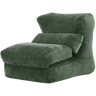 Wishdor Schlafsessel Chenille Grün klappbar , Textil , Rechteckig , 90x86x118 cm , Wohnzimmer, Sofas & Couches, Schlafsofas, Schlafsessel