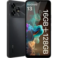 UMIDIGI A15T NFC Smartphone (2024),16+128GB,MTK Helio G95 Prozessor,Dreifache Kamera 64+8+2MP, Frontkamera 16MP,Android 13 Simlockfreie Handy,5000mAh,6,7’HD+,4G Dual-SIM/Face ID/GPS/OTG-Schwarz