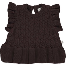 Müsli by Green Cotton Baby - Mädchen Knit Frill Baby Sweater Vest, Coffee, 92 EU