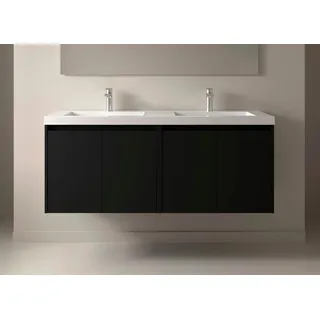 Noja Unterschrank 1400 4 Türen + Waschbecken Black Satin
