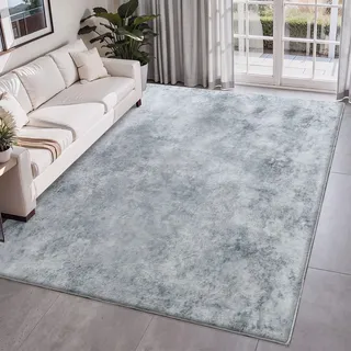Tinyboy-hbq Teppich Waschbar Wohnzimmer Schlafzimmer Kurzflor Grau 160x200