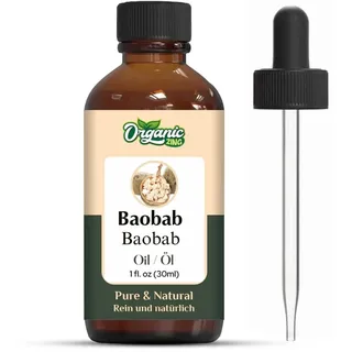 Organic Zing Baobab (Adansonia) Oil | Pure & Natural Carrier Oil for Skincare, Hair care & Massage - 30ml/1.01fl oz