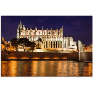 Artland Alu-Dibond-Druck »Kathedrale in Palma de Mallorca Balearen« Gebäude 1 Stk. tlg. für Innen- und Außenbereich geeignet, Outdoorbild, goldfarben