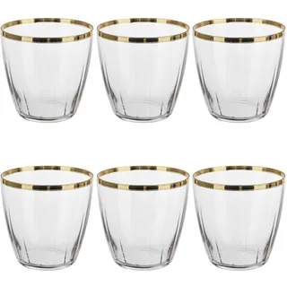 Generico 1 6er Set Shine Gläser ML365 Goldrand, Grün und Gold