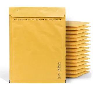 20 gepolsterte Versandtaschen, Luftpolsterumschläge, Kraftfarbe, verschiedene Größen, Luftpolsterversandtaschen m-office (100 x 165 mm, 20 Stück)