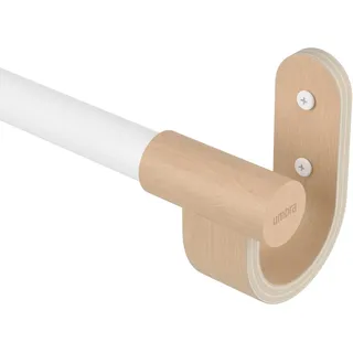 Umbra Vorhangstange Ausziehbar 1-läufig Ø 25 mm 107 cm Weiß/Natur