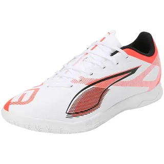 Puma Ultra 5 Play IT Unisex Fussballschuh, Puma White-PUMA Black-Glowing RED,