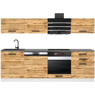 B Belini Group Küchenzeile Linda 240 cm, ohne Arbeitsplatten, Wotan-Eiche , Eiche Wotan , Holz , 240x204x60 cm , Küchen, Küchenzeilen & Küchenblöcke, Küchenzeilen, Küchenzeilen ohne Geräte