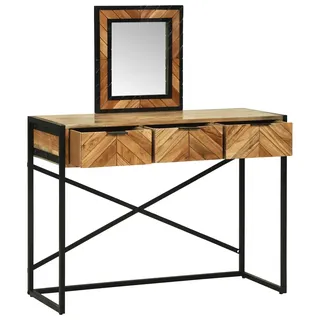 Schminktisch Braun 100 x 40 x 120 cm Massivholz Akazie - Braun