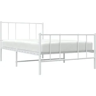 vidaXL Bettgestell mit Kopf- und Fußteil Metall Weiß 80x200 cm - Weiß