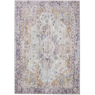 benuta Vintage-Teppich George waschbar 160x230 cm , Multicolor, Lila , Kunststoff , Vintage , Rechteckig , 160x230 cm , Oeko-Tex® Standard 100 , in verschiedenen Größen erhältlich, rutschfeste Unterfläche, waschbar , Teppiche und Böden, Teppiche, Vintageteppiche