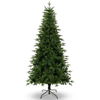 Uten Künstlicher Weihnachtsbaum 150 cm, Realistischen PE Innendekoration Tannenbaum, PE & PVC 386 Natürlich Aussehende Spitzen, Aufklappbare Zweige, Metallständer, 2 Zweigarten, Wiederverwendbar