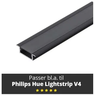 Light Solutions Aluminiumsprofil - Model G til Philips Hue og WiZ - Sort