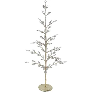 Kunstbaum mit Acryl-Steinchen Dekobäumchen mit Glimmer 51cm künstlicher Weihnachtsbaum Christbaum Tannenbaum Weihnachtsdeko Hochzeitsdeko Goldene Hochzeit Dekobaum AST Baum