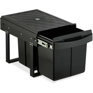 Relaxdays Einbaumülleimer 15 l Schwarz
