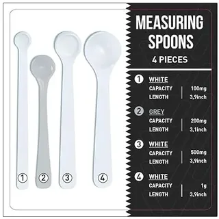 Dosierlöffel | Milligramm-Messlöffel 4er Set | genaue Dosierung | mg-Messlöffel für Pulver