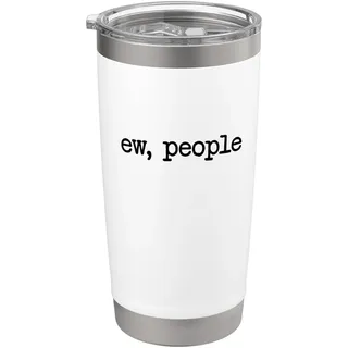 Lustige Ew People Philanthrop Misanthrop Ich hasse Menschen Doppelwandiger Edelstahl-Thermobecher