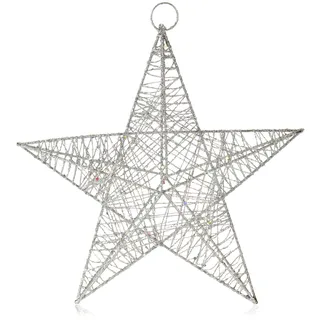 COM-FOUR® Deko Stern Weihnachten - Weihnachtsdekoration Stern zum Aufhängen - Weihnachtsstern aus Metall mit Pailletten - Deko Hänger