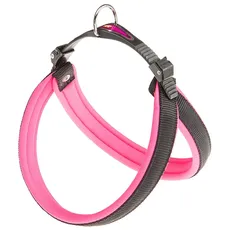 Ferplast Ergonomisches Hundegeschirr AGILA FLUO 5, ausgezeichnete Passform, doppelter Mikroregulations-Verschluss, weiche Polsterung, A = B 50 ÷ 58 cm 20 mm Pink