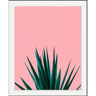 Bild QUEENCE "Palme", bunt (farbe rahmen: schwarz, farbe bild(er): bunt), B:50cm H:70cm T:3cm, Acrylglas, Holz, Papier, Bilder, Bild, HD Premium Poster-Druck inkl. Holzrahmen