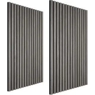 Tectake Akustikpaneel Sonic Eiche hellgrau 2 St. 60 x 120 x 2,1 cm