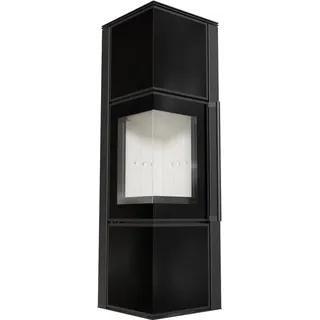 TORA/M 8 kW Ø 150 mit Türfeder Glaspaneel Schwarz / Brennraum Weiß