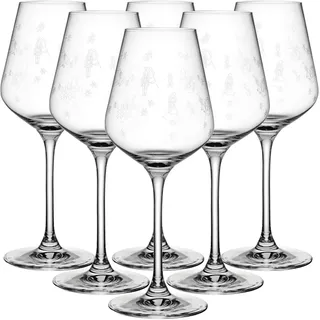 Weißweinglas VILLEROY & BOCH "Weißweingläser Toy's Delight 380 ml 6er Set transparent", bunt (transparent), B:9cm H:22,6cm Ø:9cm, Kristallglas, Trinkgefäße, Weißweinglas, Spülmaschinenfest