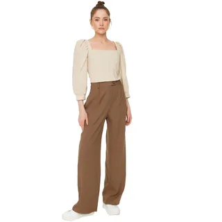 TRENDYOL Damen Braune Geräumige Hose Pants, Braun, 36 EU