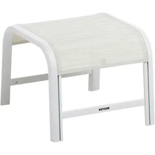 Kettler Gartenhocker , Weiß, Beige , Metall, Textil , 49x40x56 cm , Made in Germany , Gartenmöbel, Gartensessel, Gartenhocker