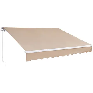 VEVOR Balkonmarkise 3,6x3m Gelenkarm Markise höhenverstellbar von 2,4 bis 3,7m Klemmmarkise Einziehbar Stahl Aluminium 280G doppelseitige PU-Beschichtung Sonnenmarkise Balkon Terrassenmarkise