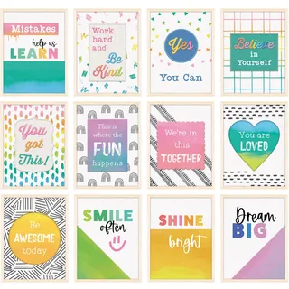 Carson Dellosa Creatively Inspired Poster, Motivierende 21,6 x 27,9 cm, Wandkunst mit Regenbögen und positiven Bestätigungen für Pinnwand, Boho-Dekor, Klassenzimmer Must Haves
