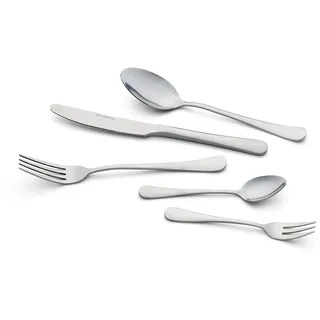 ECHTWERK Besteck-Set Sorrent für 6 Personen, 30-teilig, Besteckgarnitur in Vintage-Optik/Landhausstil, Silber-Edition, Besteck aus hochwertigem Edelstahl, Tafelbesteck für den Alltag oder Festtafel
