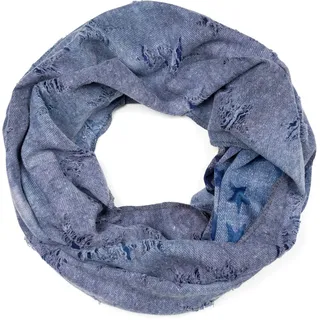 Stylebreaker "Loop Schal Destroyed Denim Sterne", 1 Stk., hellblau