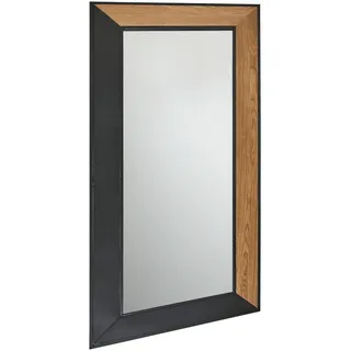 Mid.you Wandspiegel , Naturfarben, Schwarz , Holz, Metall, Glas, Holzwerkstoff , Tanne,Tanne , furniert , rechteckig , 84x184x2 cm , Garderobe, Garderobenspiegel