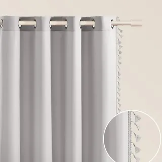 Room99 Vorhang mit Silberen Ösen Lara 140 x 250 cm Breite x Höhe Schiebegardinen Modern Curtain Wohnzimmer Schlafzimmer Hellgrau, 1 Stück