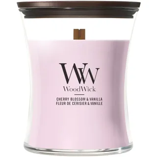 Woodwick Cherry Blossom & Vanilla Duftkerze 275 g beige/pink