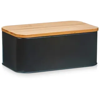 Zeller Present 25372 Brotkasten Metall, schwarz,
