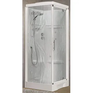 Novellini Neu Holiday GF90 Hammam 90x90cm Kabine Dusche Thermostat Aqua Weiß