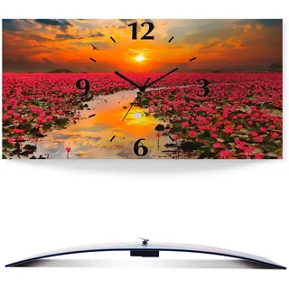 Artland Wanduhr »Sonnenschein blühende Lotusblume« wahlweise mit Quarz- oder Funkuhrwerk, lautlos ohne Tickgeräusche, orange