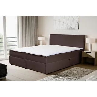 VENASI GLORIA Boxspringbett 180x200 mit Bettkästen H2/H3 Matratze BRAUN CORD - Braun